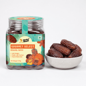 Nutty Best Co. Premium UAE Medjool Dates Jumbo Size (210 grams) | Natural Sweet Soft Khajur